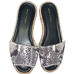 Marc Fisher Faux Snakeskin Print Slide on Sandals Size 6
